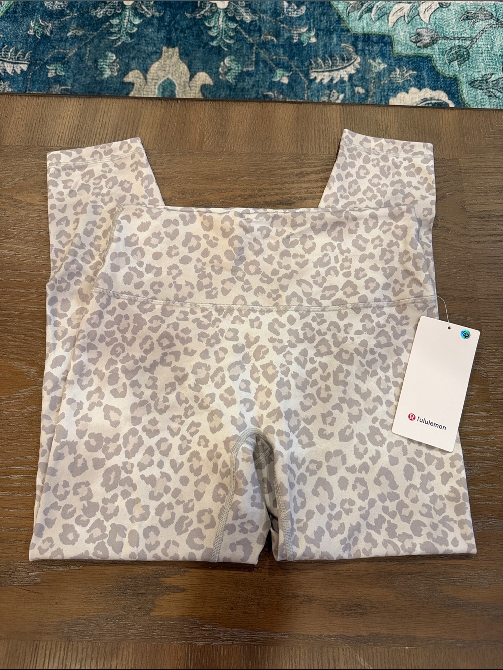 lululemon athletica Light Gray Leopard Print High-Rise Leggings